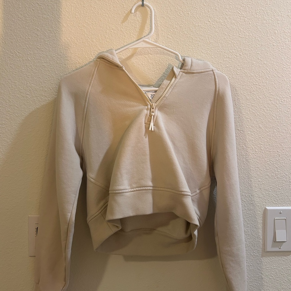 Athleta Girl All Day Half Zip Hoodie | Cream | XL Child